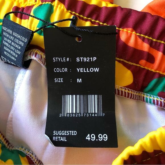 Redfox NWT Unisex Yellow Orange Green Burgundy Camo Print Joggers Size Medium - Picture 16 of 16